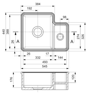 Reginox Tuscany 1.5 Bowl White Gloss Ceramic Undermount ...