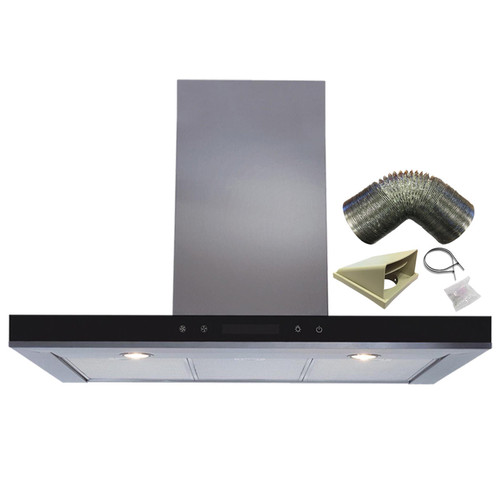 SIA 90cm Stainless Steel Linear Touch Control Cooker Hood Fan & 3m Ducting Kit