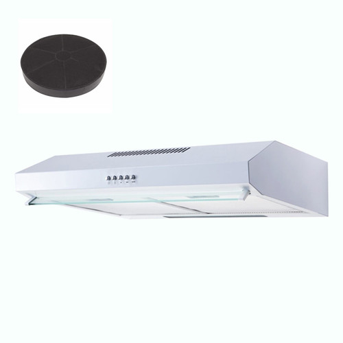 SIA STH50WH 50cm White Slimline Visor Cooker Hood Extractor Fan &Carbon Filter