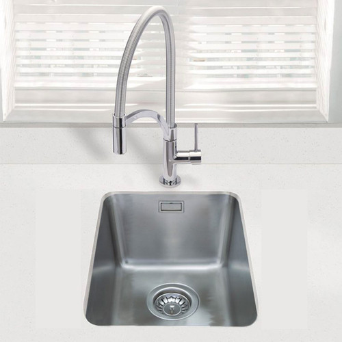 SIA 1.0 Bowl Undermount Stainless Steel Kitchen Sink With Waste Kit  W390xD450mm