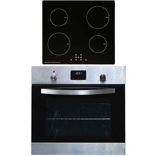 SIA 60cm Stainless Steel Digital Electric Single Oven & 13A 4 Zone Induction Hob