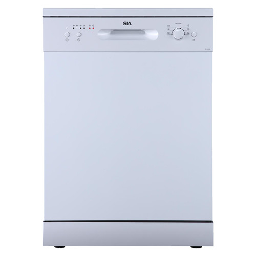 60cm White Freestanding Dishwasher, 12 Places - SIA SFSD60W