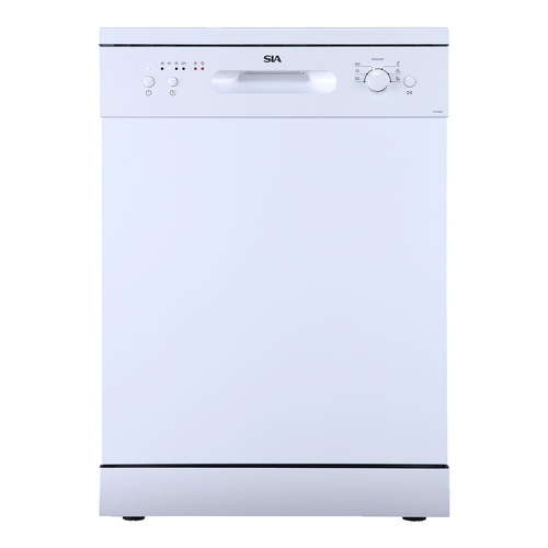 60cm White Freestanding Dishwasher, 12 Places - SIA SFSD60W