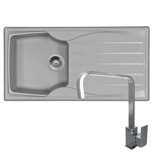 Astracast Sierra 1 Bowl Light Grey Kitchen Sink And Reginox Astoria U-shape Tap