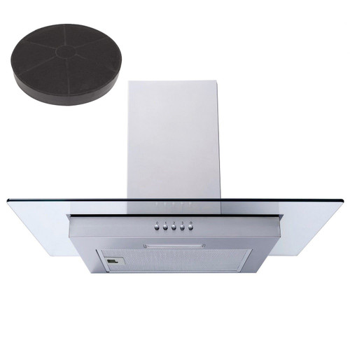 SIA FL61SS 60cm Stainless Steel Flat Glass Chimney Cooker Hood &Charcoal Filter