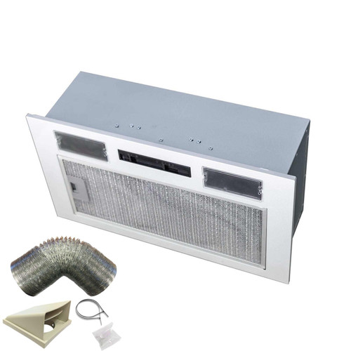 SIA UC52SI 52cm Built In Cupboard Canopy Cooker Hood Extractor Fan + 3m Ducting