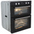 SIA 60cm Black Built Under Double Oven And 70cm 5 Burner Stainless Steel Gas Hob