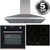 SIA 60cm Black Touch Control Oven, Induction Hob & Stainless Steel Cooker Hood