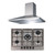 SIA 70cm Stainless Steel 5 Burner Gas Hob And Chimney Extractor Cooker Hood Fan