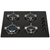 SIA 60cm 4 Burner Black Gas On Glass Hob & Slim Visor Cooker Hood Extractor Fan