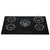 SIA BGH90BL 90cm Black 5 Burner Gas On Glass Hob | Cast Iron Supports | LPG Kit