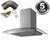 SIA 60cm Stainless Steel Curved Glass Cooker Hood Extractor Fan And 3m Ducting