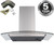 SIA 60cm Curved Glass Stainless Steel Cooker Hood Kitchen Extractor & 3m Ducting