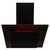 SIA 60cm Black Angled 3 Colour Edge Lit Cooker Hood & Toughened Glass Splashback