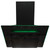 SIA 60cm Black Angled 3 Colour Edge Lit Cooker Hood & Toughened Glass Splashback