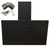 SIA AH60BL 60cm Black Angled Glass Chimney Kitchen Cooker Hood Fan & 3m Ducting