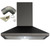 SIA CHL70BL 70cm Chimney Cooker Hood Extractor Fan In Black With 3m Ducting
