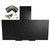 SIA AH70BL 70cm Black Angled Glass Chimney Kitchen Cooker Hood Fan & 3m Ducting