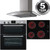 SIA 60cm Stainless Steel Built Under Double Oven, Ceramic Hob & Curved Extractor