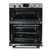 SIA 60cm Stainless Steel Double Built Under Oven, 4 Zone Plate Hob & Cooker Hood