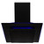 SIA 60cm Black Angled 3 Colour Edge Lit Cooker Hood Extractor Fan And 3m Ducting