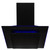 SIA 70cm Black 3 Colour LED Edge Lit Angled Cooker Hood Extractor Fan And Filter