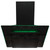 70cm Black Cooker Hood - Angled Extractor Fan with 3 Colour Edge Lit - SIA AGE71BL