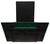 SIA 90cm Black 3 Colour LED Edge Lit Angled Cooker Hood And Glass Splashback