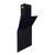 SIA 70cm Black 3 Colour LED Edge Lit Angled Cooker Hood And Glass Splashback