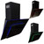 SIA 70cm Black 3 Colour LED Edge Lit Angled Cooker Hood And Glass Splashback