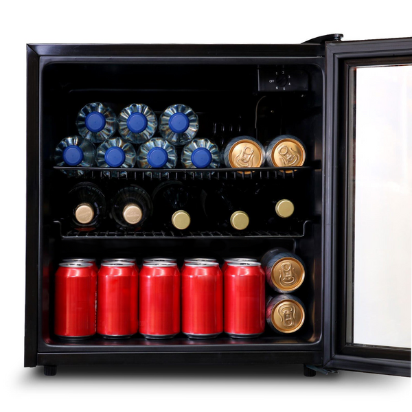 Mini Drinks Fridge, Table Top 50L Beer Wine Cooler With Glass