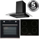 SIA 60cm Black Touch Control Single Oven, 4 Zone Induction Hob & Curved Hood Fan