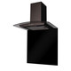 SIA CGH60BL 60cm Curved Glass Black Chimney Cooker Hood &60cm Glass Splashback