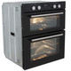 SIA Built Under Double Electric Fan Oven &70cm Black 5 Burner Gas On Glass Hob