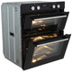 SIA 60cm Black Built Under Double Electric Fan Oven & SIA 4 Burner Gas Glass Hob