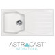 Astracast Sierra 1.0 Bowl Reversible White Kitchen Sink With Basket Waste Kit