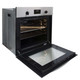 SIA Stainless Steel Single True Fan Oven, 5 Burner Gas Hob And Chimney Hood Fan