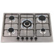 SIA 60cm Stainless Steel Single Electric Oven, 70cm Gas Hob &Curved Glass Hood