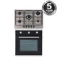 SIA 60cm Black Single Electric Fan Oven & 70cm Stainless Steel 5 Burner Gas Hob