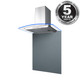 SIA 70cm Stainless Steel Edge Lit Curved Glass Cooker Hood And Glass Splashback