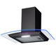 SIA CPLE60BL 60cm Black 3 Colour Edge Lit Curved Glass Cooker Hood Extractor Fan