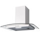SIA 60cm Curved Glass Cooker Hood Kitchen Extractor Fan In White And 3m Ducting