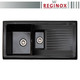 Reginox RL401CB 1.5 Bowl Black Gloss Ceramic Kitchen Sink With Waste  & Fittings