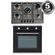 SIA Black 60cm Single True Fan Electric Oven And 70cm Stainless Steel Gas Hob