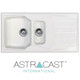 Astracast Sierra 1.5 Bowl Reversible White Kitchen Sink With Basket Waste Kit