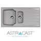 Astracast Sierra 1.5 Bowl Reversible Light Grey Kitchen Sink And Waste Kit