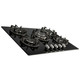 SIA 70cm 5 Burner Black Glass Gas Hob With Cast Iron Pan Stands And Wok Burner