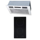 SIA 30cm Black Domino 2 Zone Electric Induction Hob And 52cm Canopy Cooker Hood