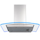 SIA 60cm 3 Colour LED Stainless Steel Curved Glass Cooker Hood & 3m Ducting Kit