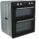 SIA 60cm Built Under Double Electric Fan Oven, 70cm Black Gas Hob & Curved Hood